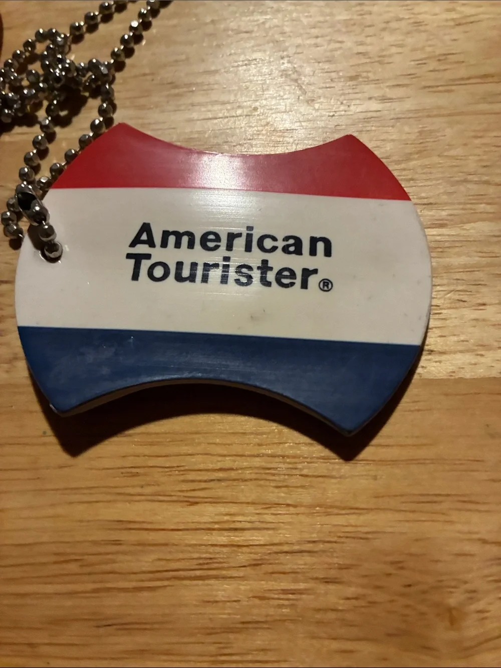 American Tourister Red White Blue Vintage Luggage ID Tag Set